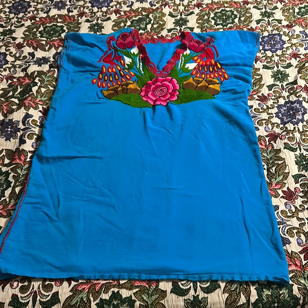 Mexican embroidered shirt/dress Oaxaca